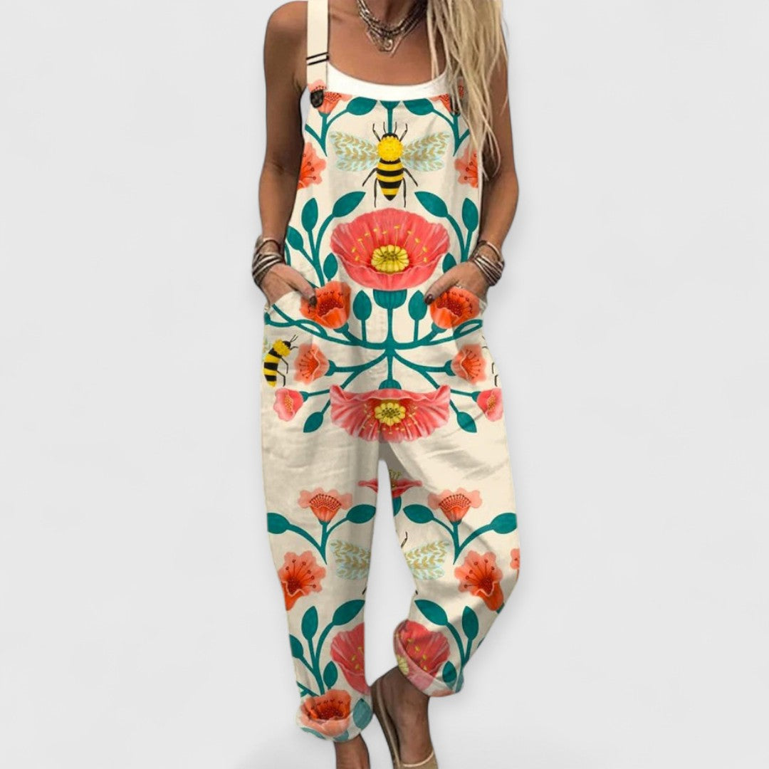 Isla - Vintage Floral Jumpsuit Damen