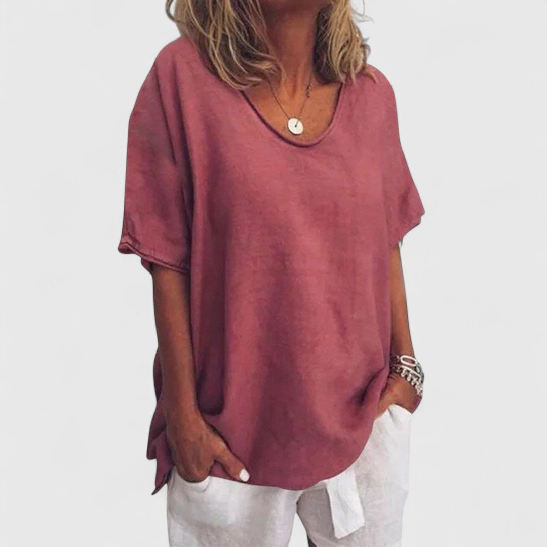 Lena – Feminines Shirt mit V-Ausschnitt
