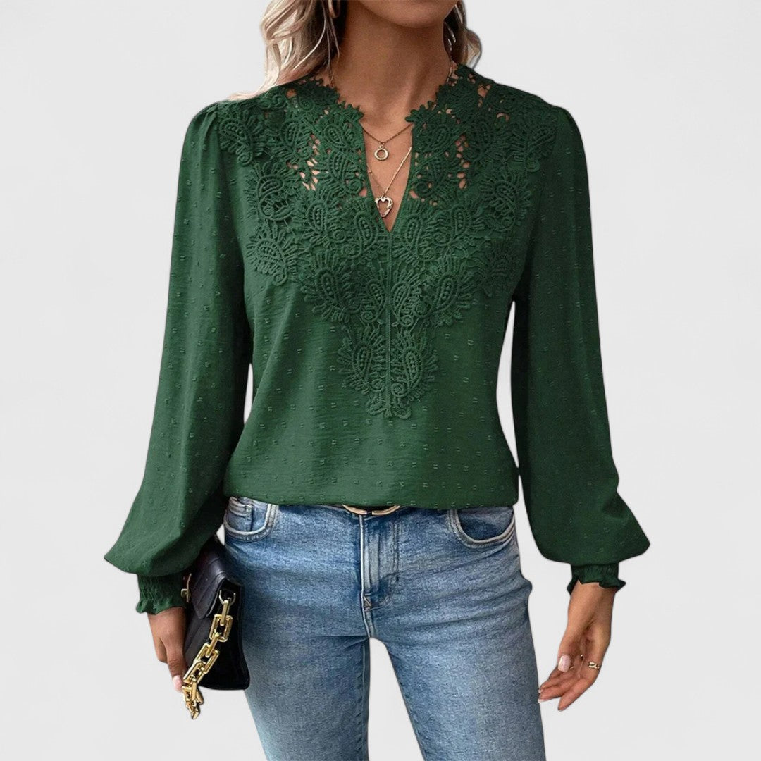 Catherine – Elegante Bluse mit V-Ausschnitt