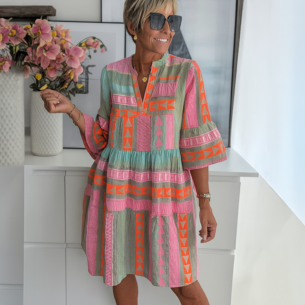 Stacey – Besticktes Boho-Sommerkleid in Mini-Länge
