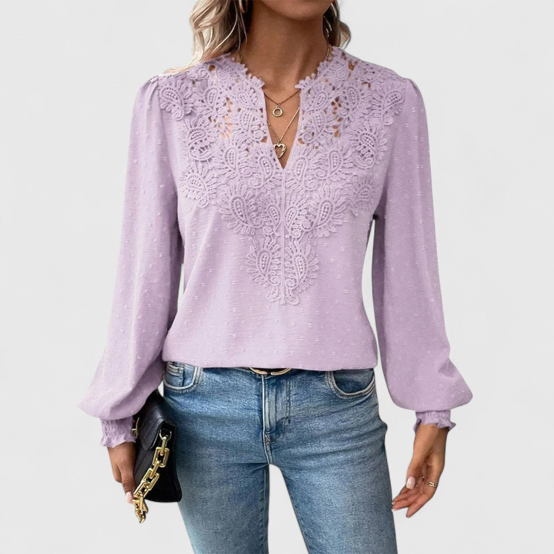 Catherine – Elegante Bluse mit V-Ausschnitt