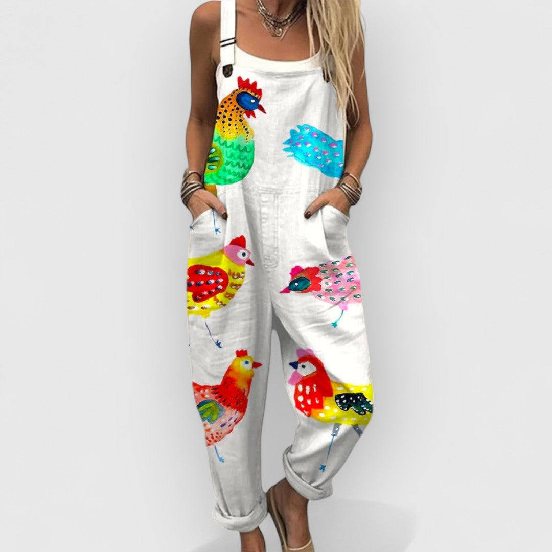 Amabel - Vintage Weitbeiniger Jumpsuit