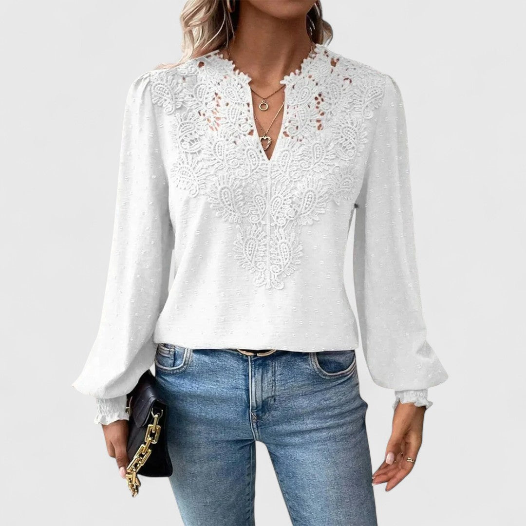 Catherine – Elegante Bluse mit V-Ausschnitt