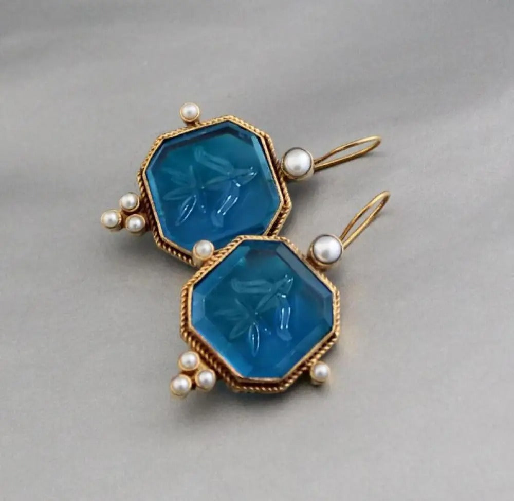 Maeble - Vintage-Ohrringe mit Stein und Perle