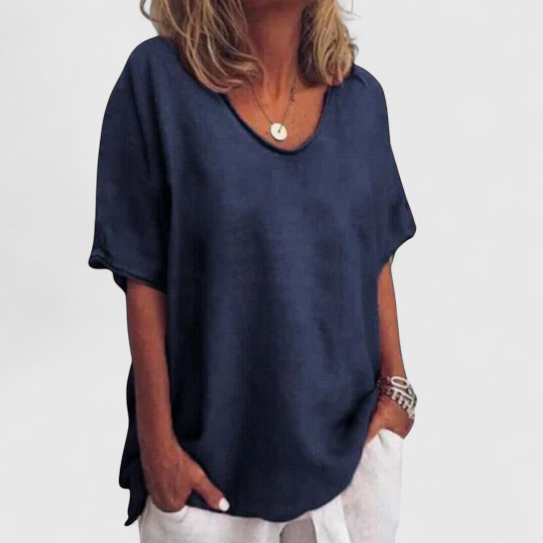 Lena – Feminines Shirt mit V-Ausschnitt