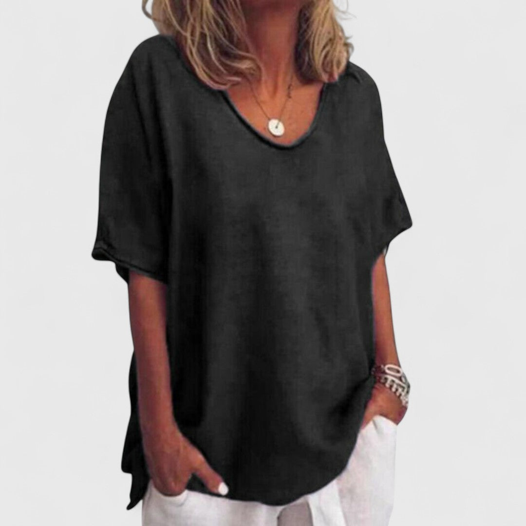 Lena – Feminines Shirt mit V-Ausschnitt