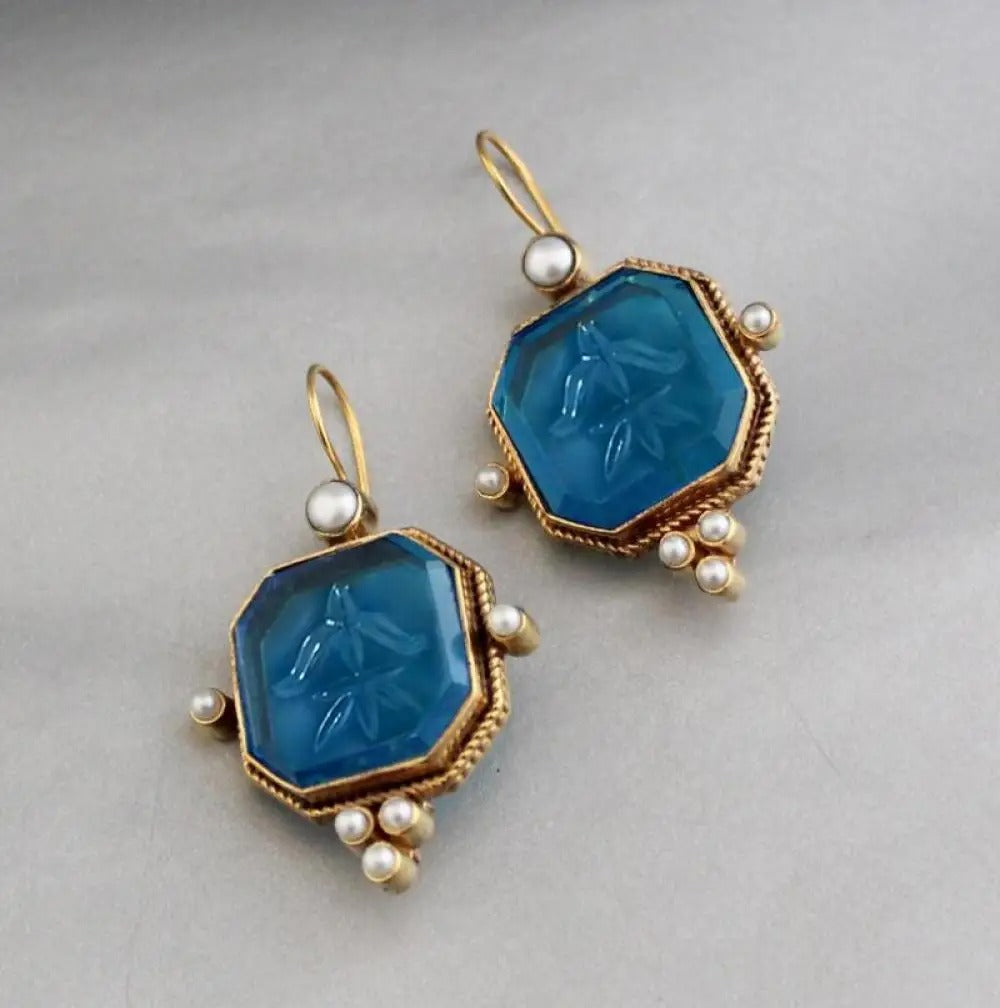 Maeble - Vintage-Ohrringe mit Stein und Perle