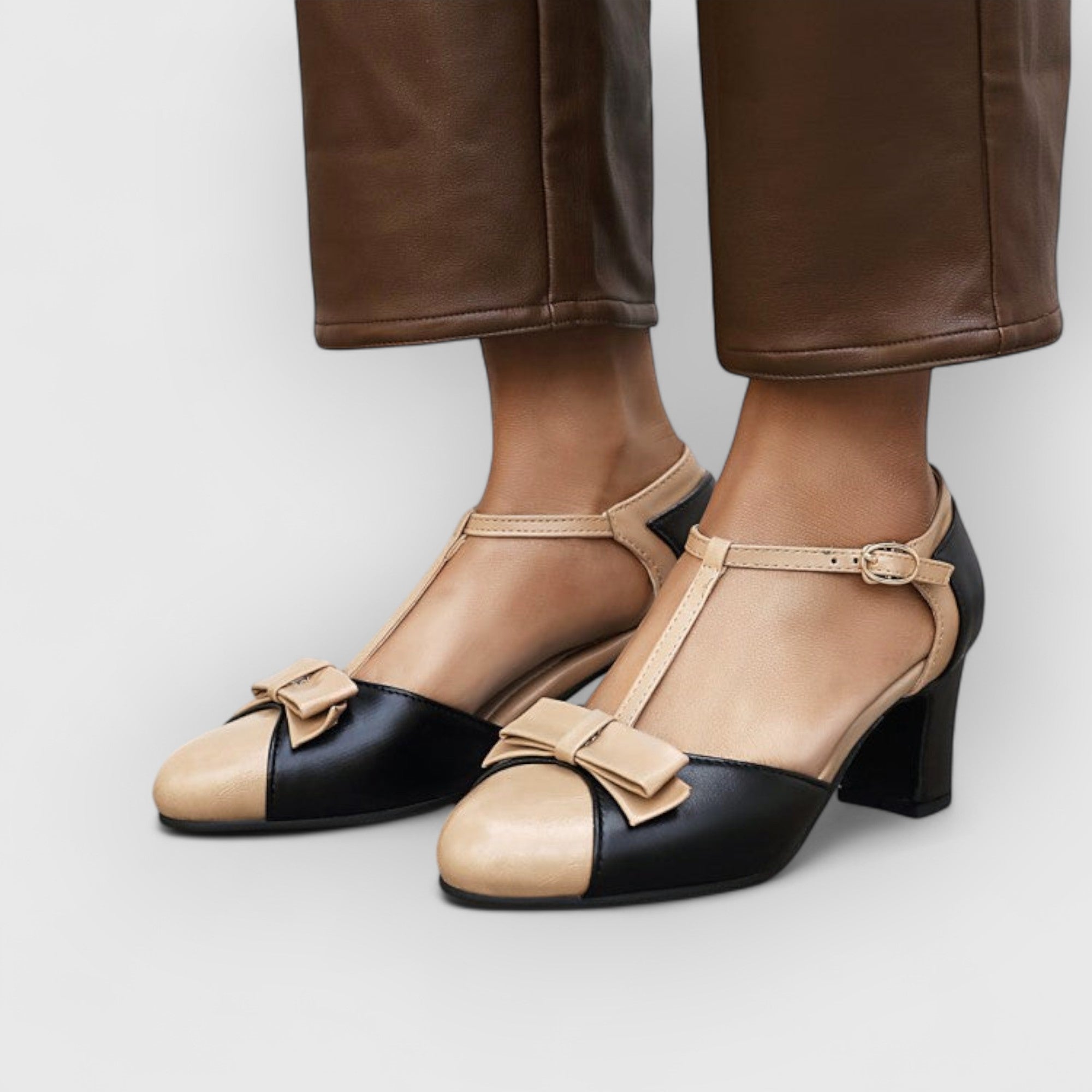 NANCY - Orthopädische Vintage-Heels mit Schleife