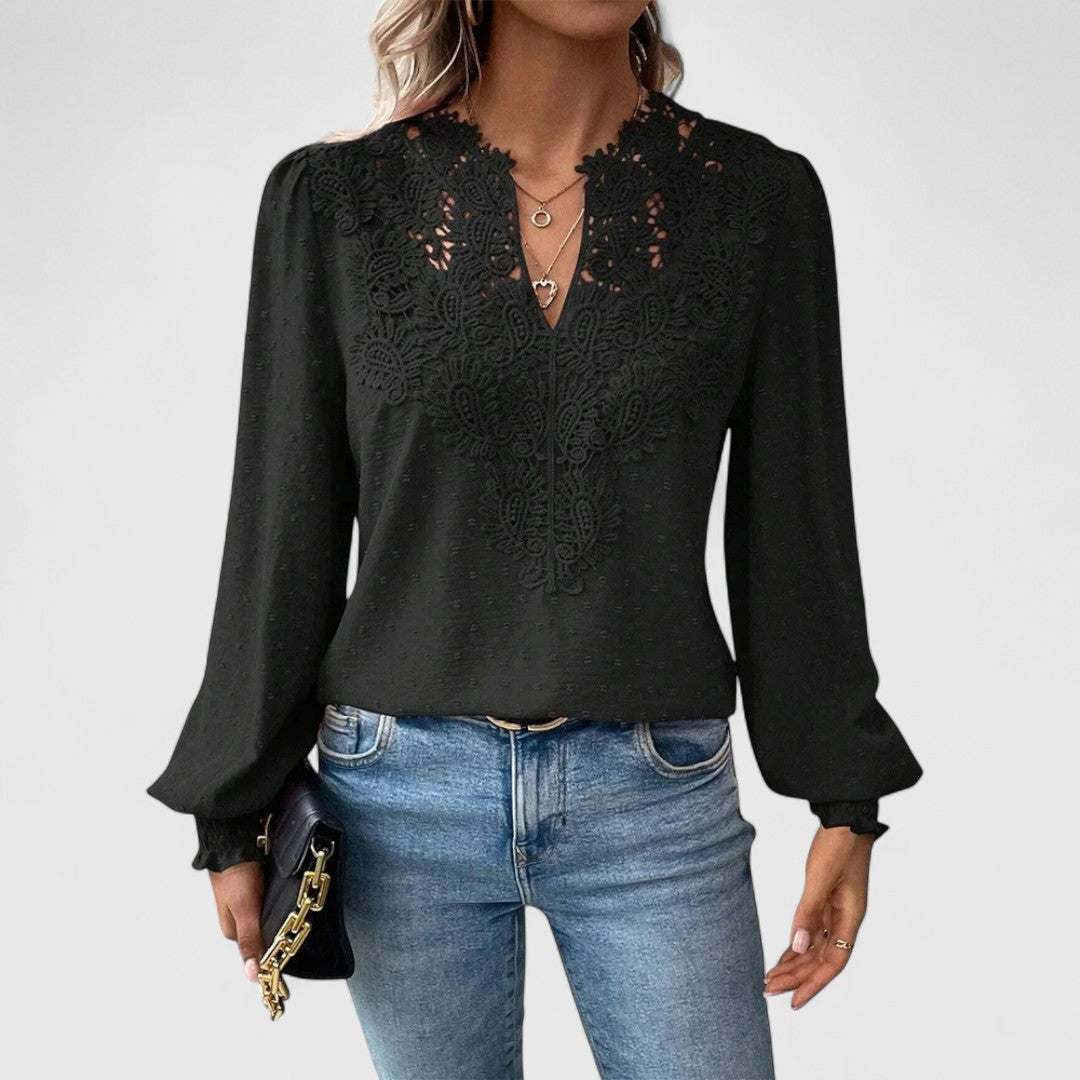 Catherine – Elegante Bluse mit V-Ausschnitt