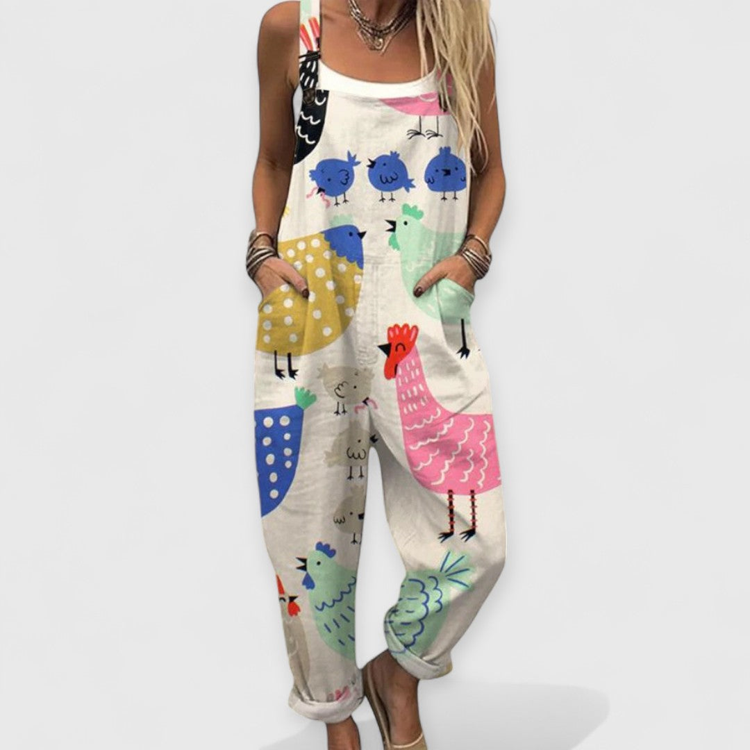 Freya - Vintage Weitbeiniger Jumpsuit