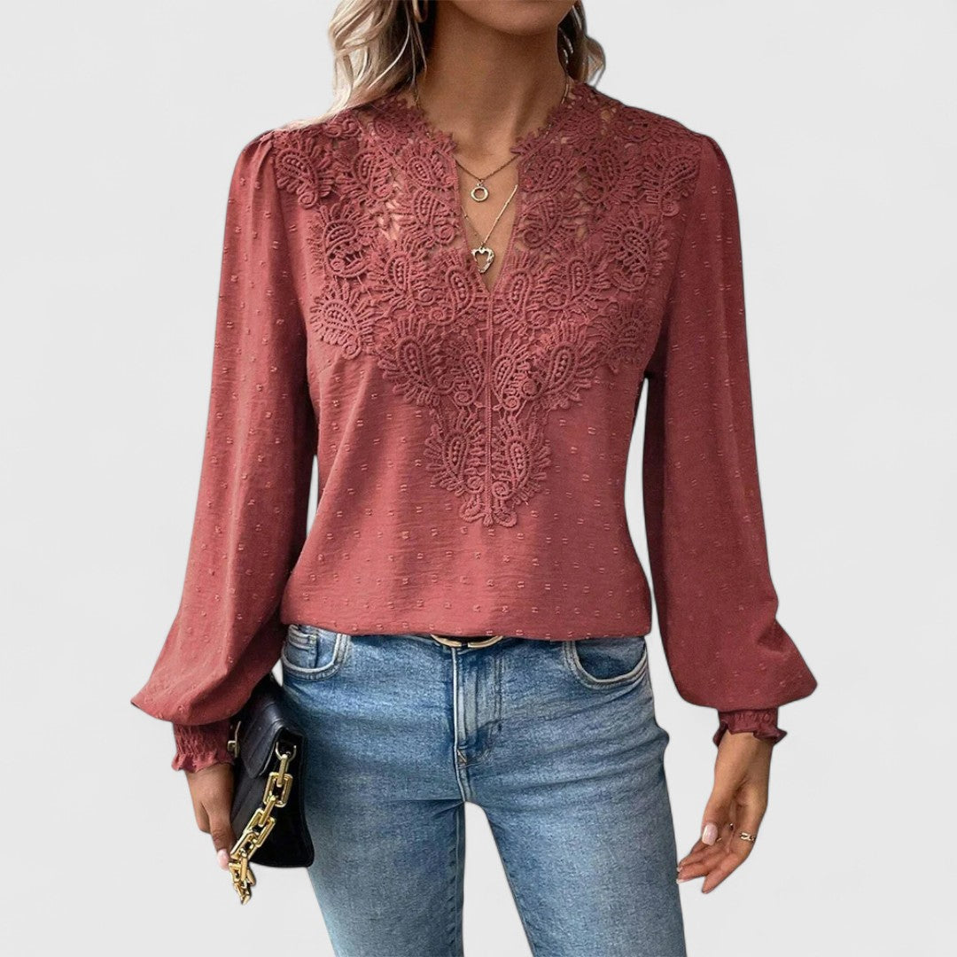 Catherine – Elegante Bluse mit V-Ausschnitt