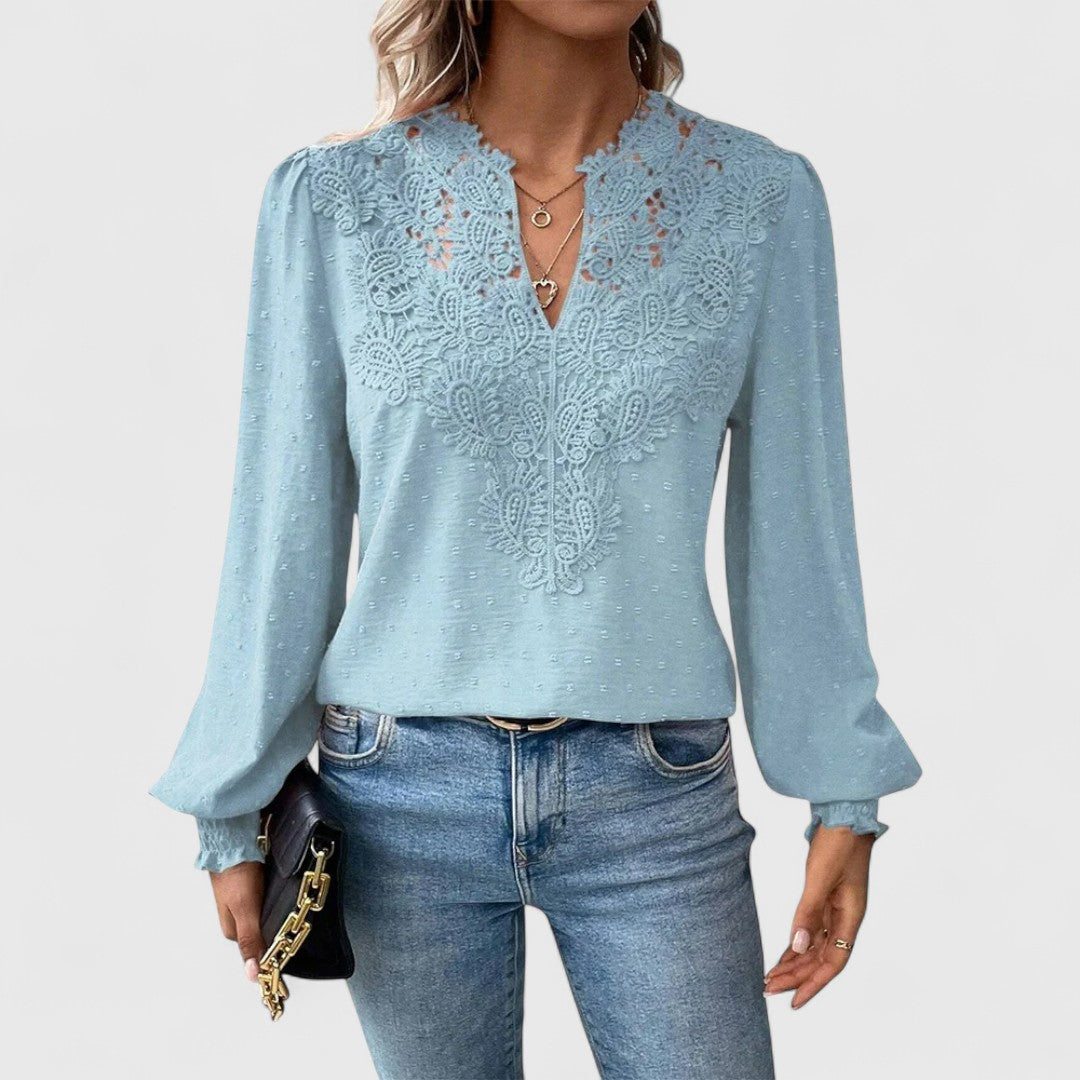 Catherine – Elegante Bluse mit V-Ausschnitt