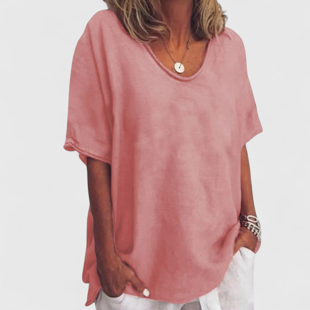 Lena – Feminines Shirt mit V-Ausschnitt