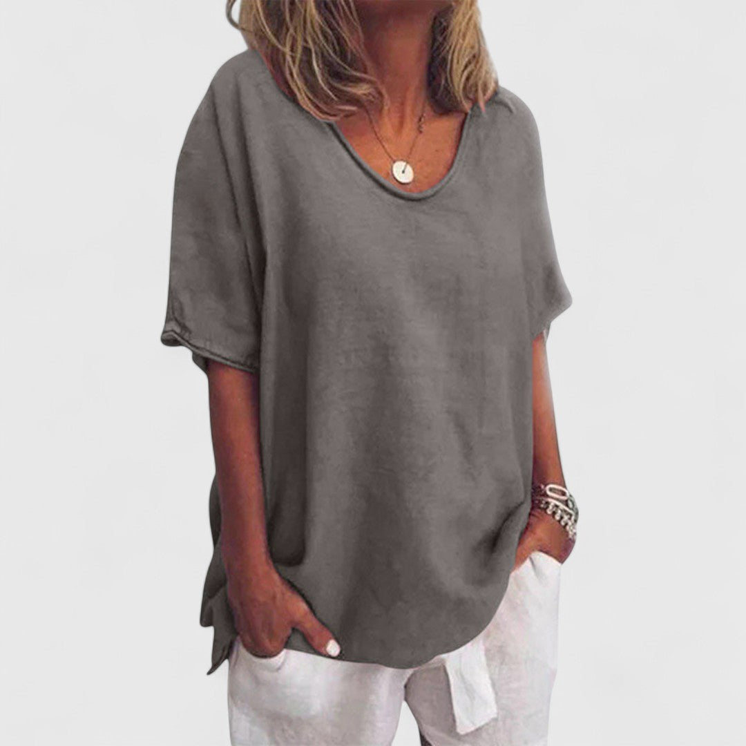 Lena – Feminines Shirt mit V-Ausschnitt